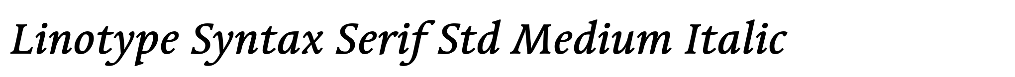 Linotype Syntax Serif Std Medium Italic image